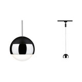 Suspension moderne sphérique en métal noir et verre blanc pour un éclairage intérieur élégant