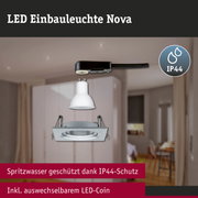 LED Einbauleuchte 3-Step-Dim Nova Basisset schwenkbar eckig 84x84mm 50° GU10 3x6,5W 3x460lm 230V dimmbar 2700K Alu gedreht