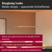 Hanglamp Lesko in goud met helder design en lichtbundels naar boven en beneden voor eetkamerverlichting