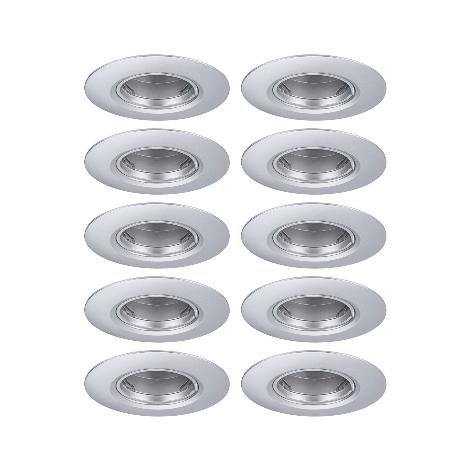 Spot encastré Pack de 10 fixe rond 90mm GU10 max. 10x10W 230V gradable Chrome mat