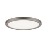 Round LED ceiling light with silver aluminum frame and white diffuser for modern room lighting