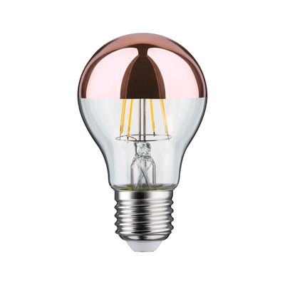 LED bulb with copper-tinted mirror glass and E27 base for energy-efficient lighting solutions