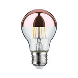 LED bulb with copper-tinted mirror glass and E27 base for energy-efficient lighting solutions