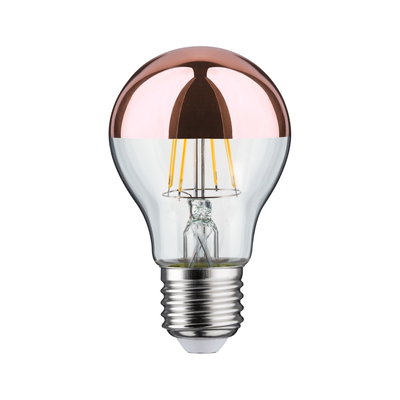 LED bulb with copper-tinted mirror glass and E27 base for energy-efficient lighting solutions