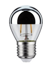 LED-pære med sølv spejlkappe og klart glas til energieffektiv belysning