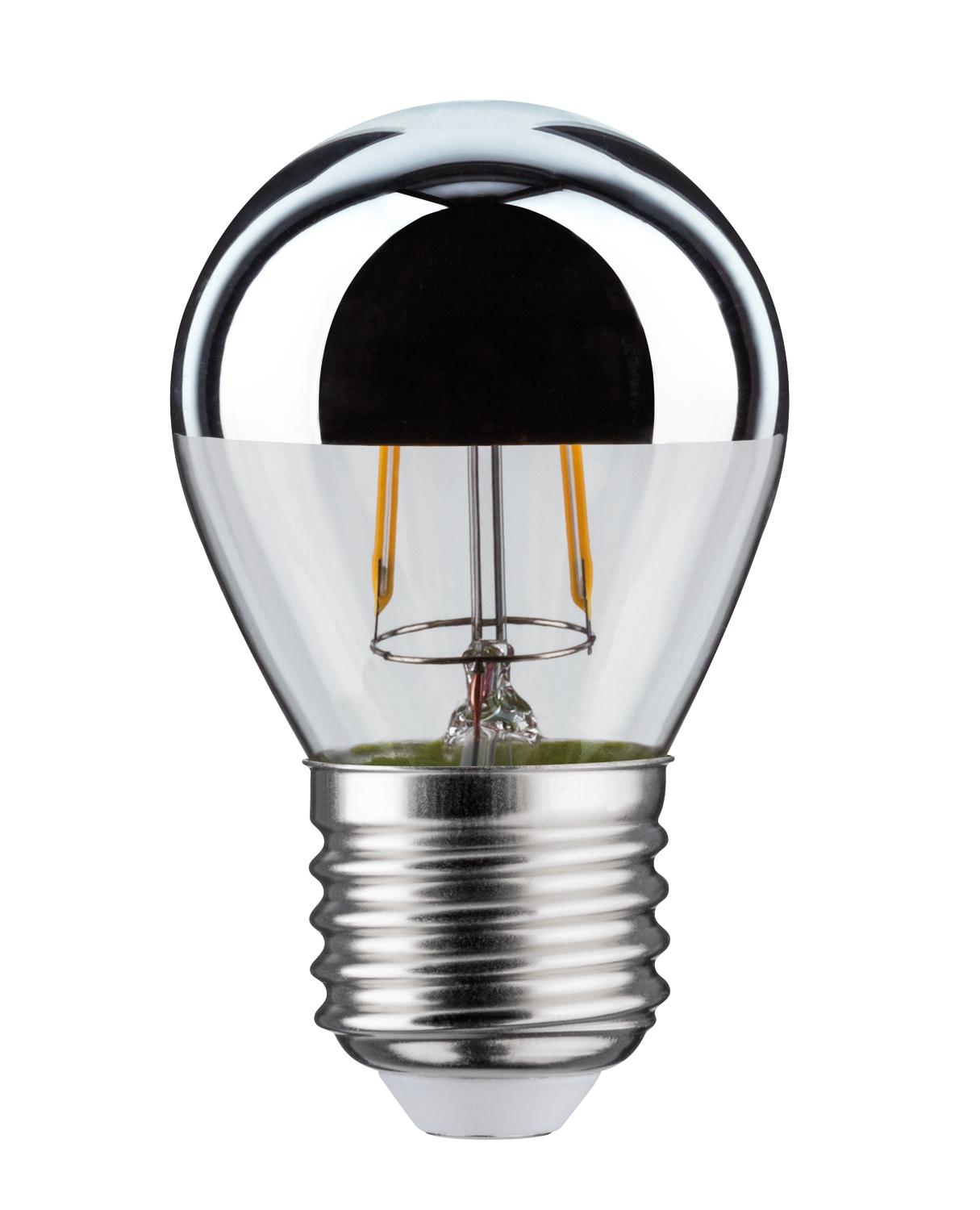 LED-pære med sølv spejlkappe og klart glas til energieffektiv belysning