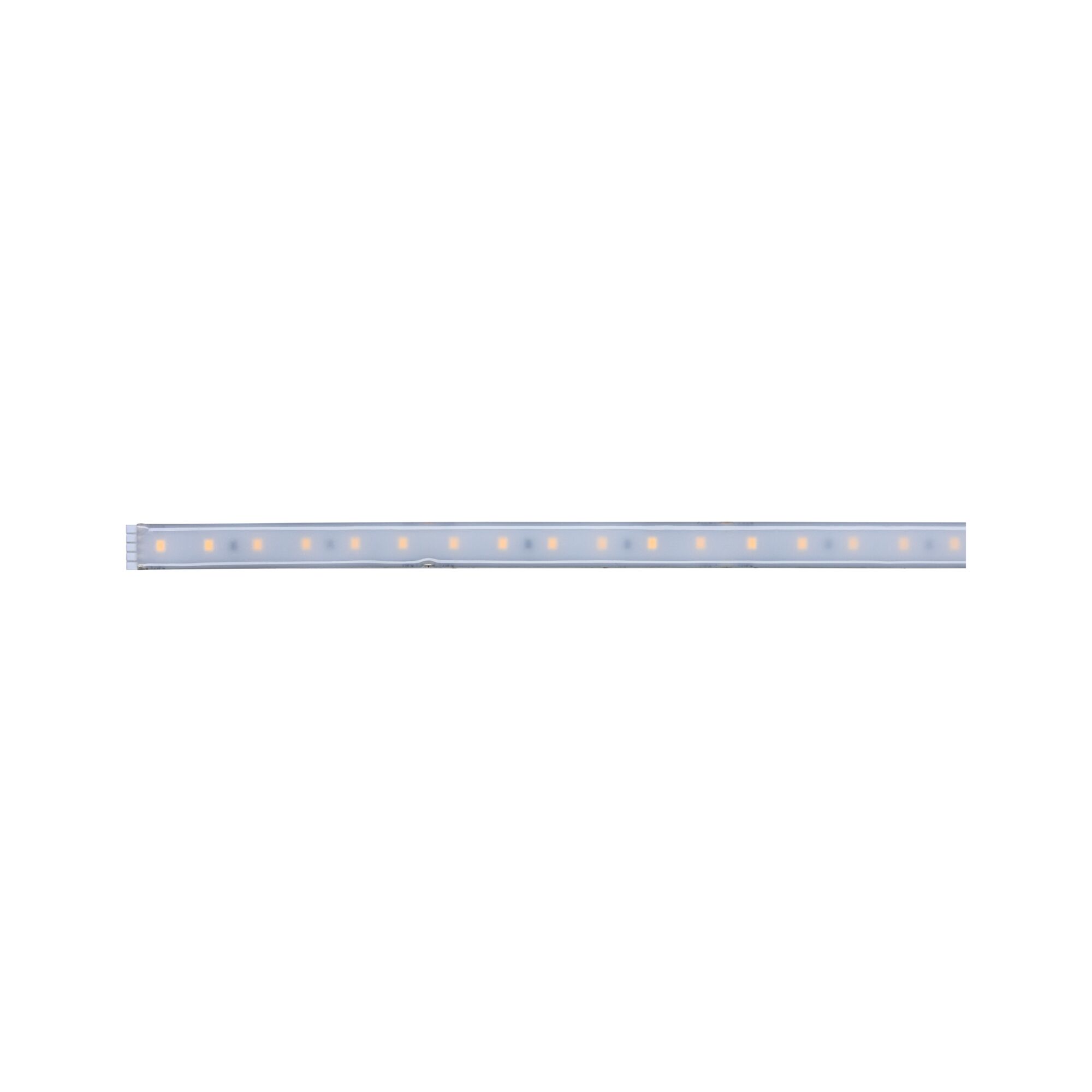 Long LED light strip with warm white LEDs and transparent cover for flexible lighting solutions