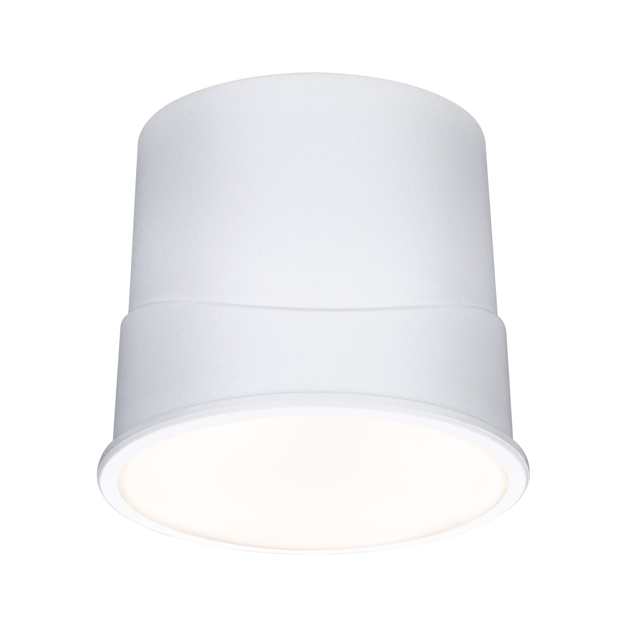 Rund hvid LED-loftlampe i plastik med diffust lys til moderne indretning
