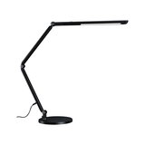 Black metal LED desk lamp with adjustable arm for modern workspace lighting