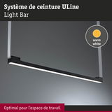 Barre lumineuse ULine noire LED avec lumière blanc chaud, idéale pour espace de travail