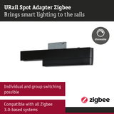 Black URail Spot Adapter Zigbee plastic dimmable device for smart rail lighting systems