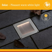 Solar LED Recessed floor light Sorea Twilight switch IP67 angular 100x100mm 3000K 0,1W 6lm 3,7V Brushed iron ABS/Polycarbonate/Stainless steel