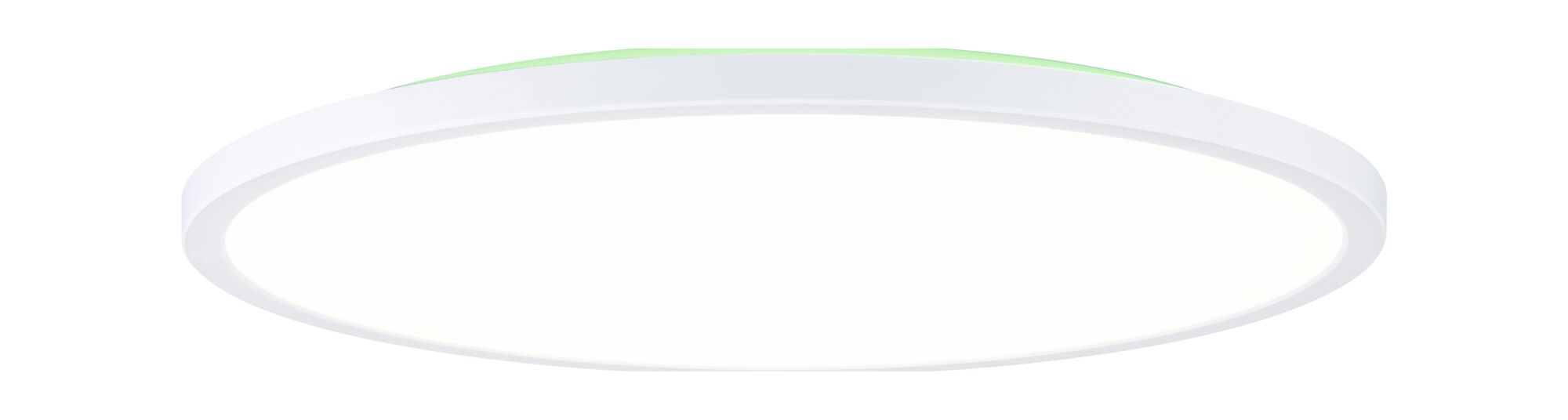 Ronde witte LED-plafondlamp met groene rand van kunststof voor energiezuinige verlichting