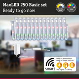 MaxLED 250 Basic set with RGBW LED strip and power supply, compatible with Alexa and Google Assistant