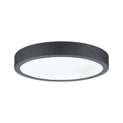 Round ceiling light with grey fabric edge and white diffuser for modern home lighting