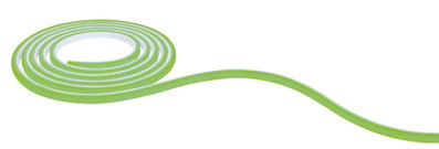 Grün-weißer flexibler LED-Lichtstreifen in Spirale für dekorative Beleuchtung und Raumakzente
