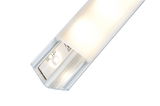 White aluminum LED profile with frosted diffuser for energy-efficient LED strip lighting
