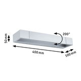 Mattweißer Aluminium-Wandleuchter 400x100x50 mm mit 200° Schwenkfunktion für LED-Beleuchtung