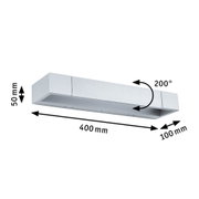 Mattweißer Aluminium-Wandleuchter 400x100x50 mm mit 200° Schwenkfunktion für LED-Beleuchtung