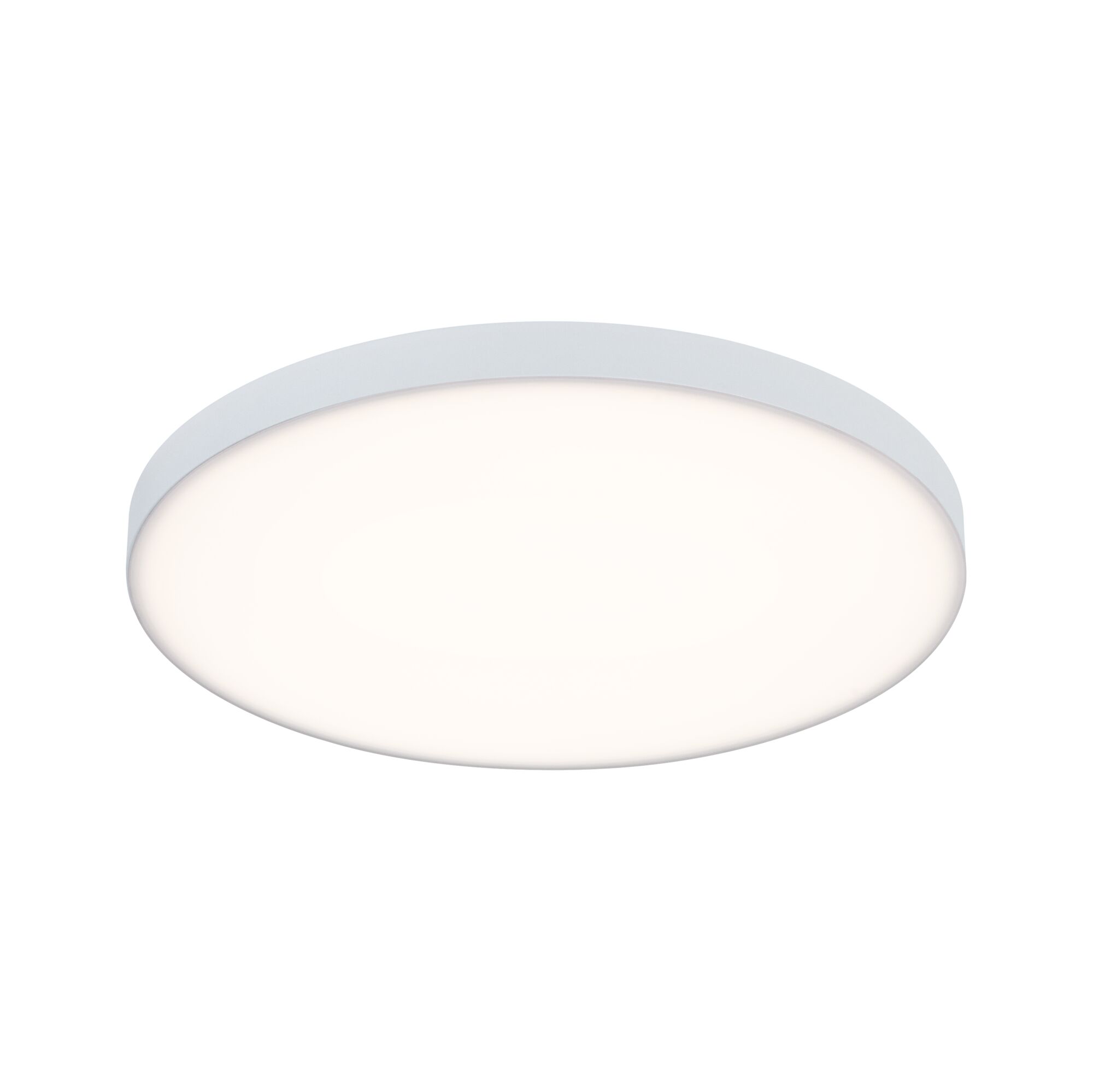 Round white LED ceiling light with diffused cover for modern room lighting and energy-saving illumination