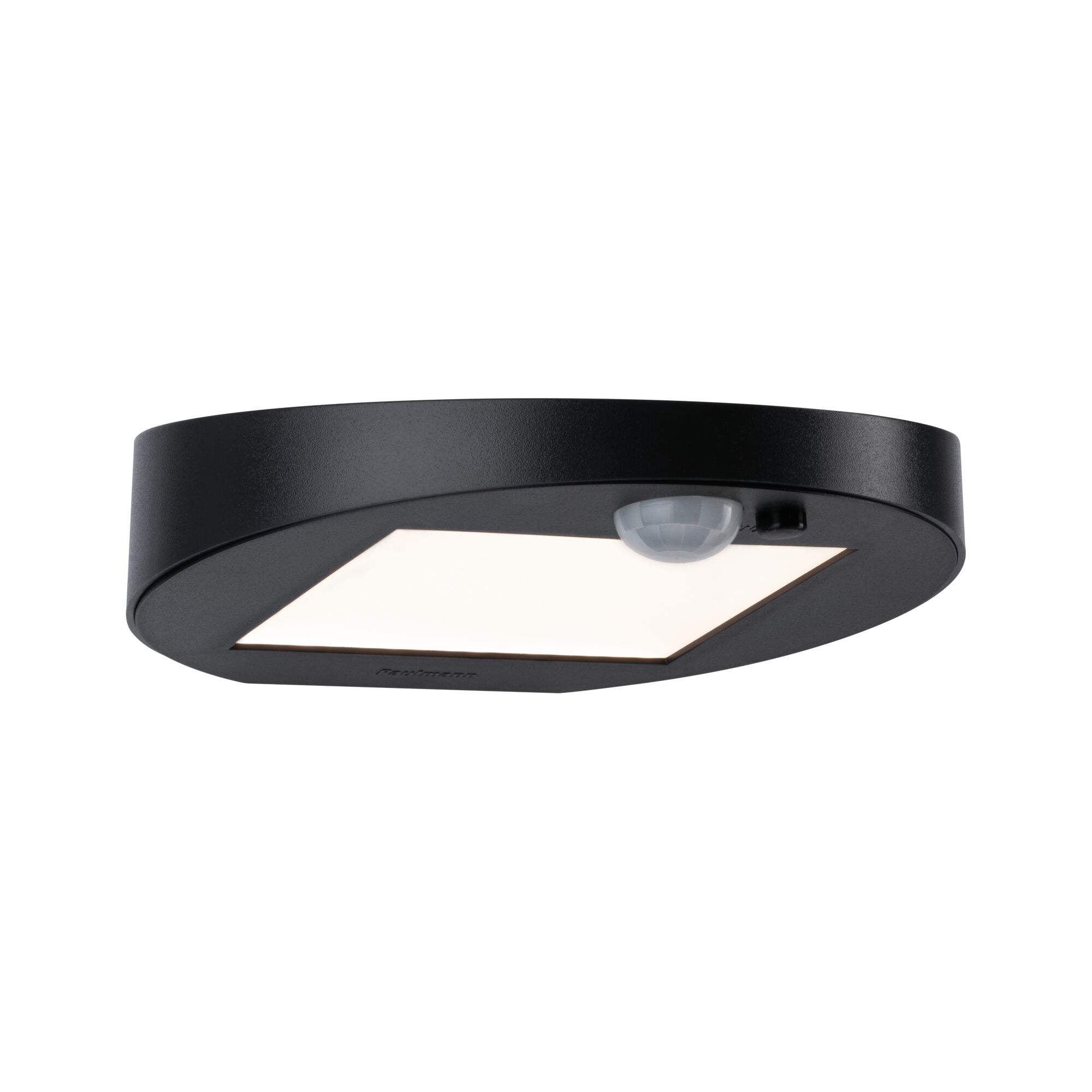 Solar Udendørs LED-vægarmatur Ryse Bevægelsessensor IP44 3000K 30lm Koksgrå Sort LED-loftlampe med bevægelsessensor og firkantet metaldesign til indendørs brug