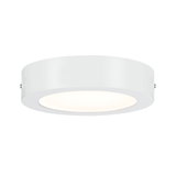 Ronde witte metalen LED-plafondlamp met warm wit licht voor moderne interieurs