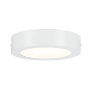 Plafonnier LED rond blanc en métal avec lumière blanc chaud pour intérieurs modernes