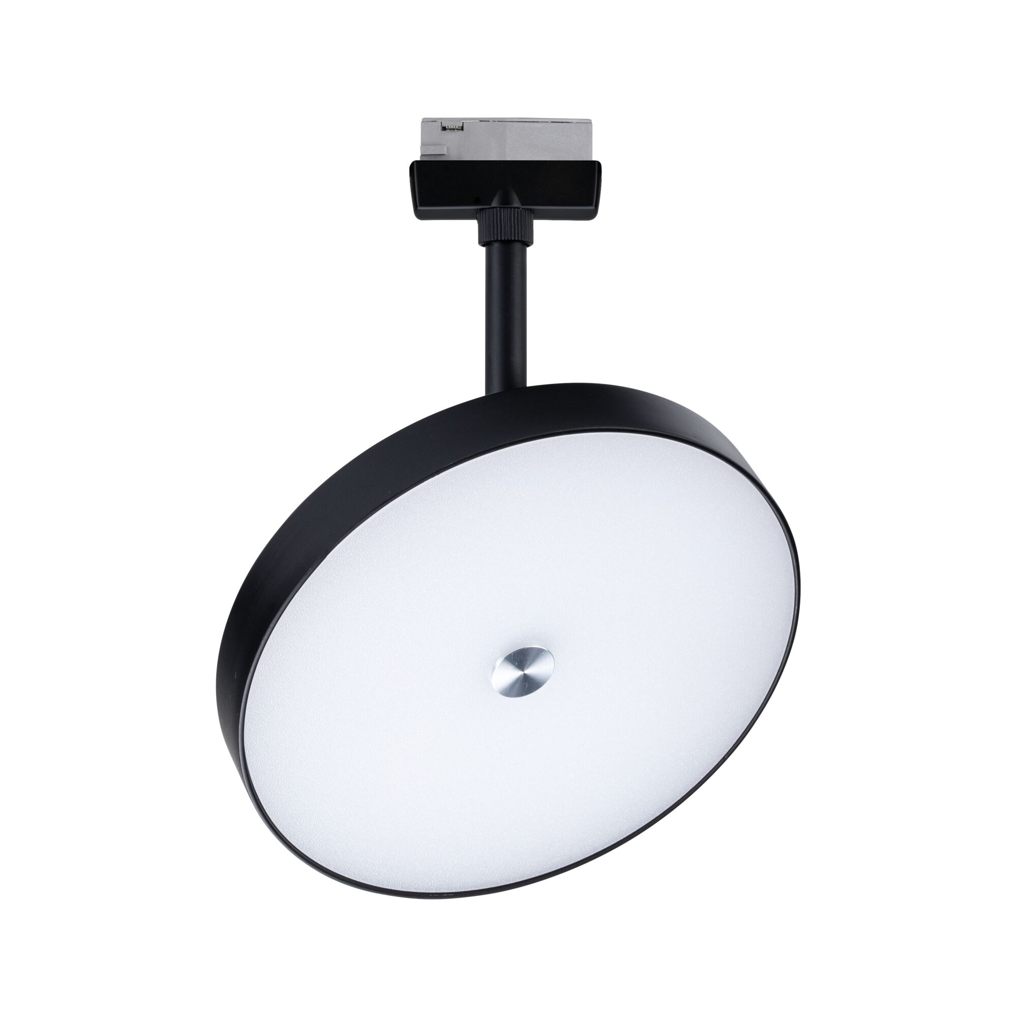 Ronde zwarte LED-plafondlamp met witte kunststof diffuser voor moderne binnenverlichting