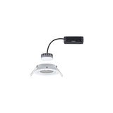 Weißer LED-Einbaustrahler mit grauem Kühlkörper und schwarzem Anschlusskabel für moderne Beleuchtung