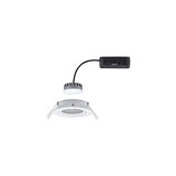 Weißer LED-Einbaustrahler mit grauem Kühlkörper und schwarzem Anschlusskabel für moderne Beleuchtung