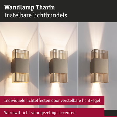 Moderne grijze metalen wandlamp Tharin met verstelbare lichtbundels en warmwit licht