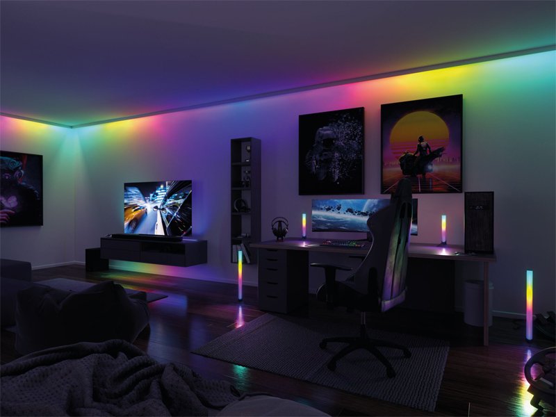Neonlichtleiste - Smart RGB Lichtleiste - 10ft Neonstreifenlicht,  Gaming-Zimmer-Dekor, IP68 wasserdicht, 180 LED-Lampenperlen mit Controller
