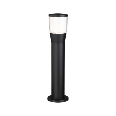 Lampe extérieure noire en métal avec abat-jour transparent pour éclairage de jardin et chemin