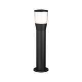 Zwarte buitenlamp van metaal met heldere kap voor tuin- en padverlichting