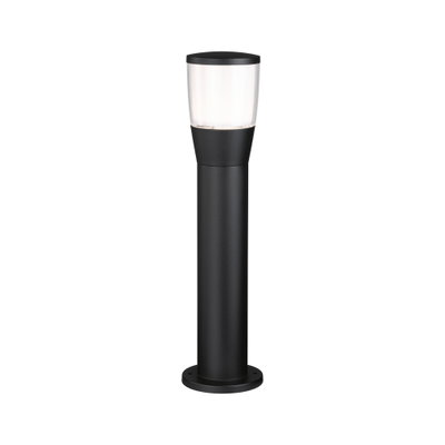 Zwarte buitenlamp van metaal met heldere kap voor tuin- en padverlichting