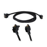 Black braided 8-pin connector cable for LED lighting systems with durable plastic housing