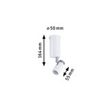 Weißer LED-Strahler aus Metall mit 50 mm Durchmesser und 164 mm Höhe, ideal für Akzentbeleuchtung