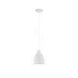 White metal pendant lamp with simple design and warm light for modern living spaces