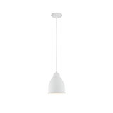White metal pendant lamp with simple design and warm light for modern living spaces