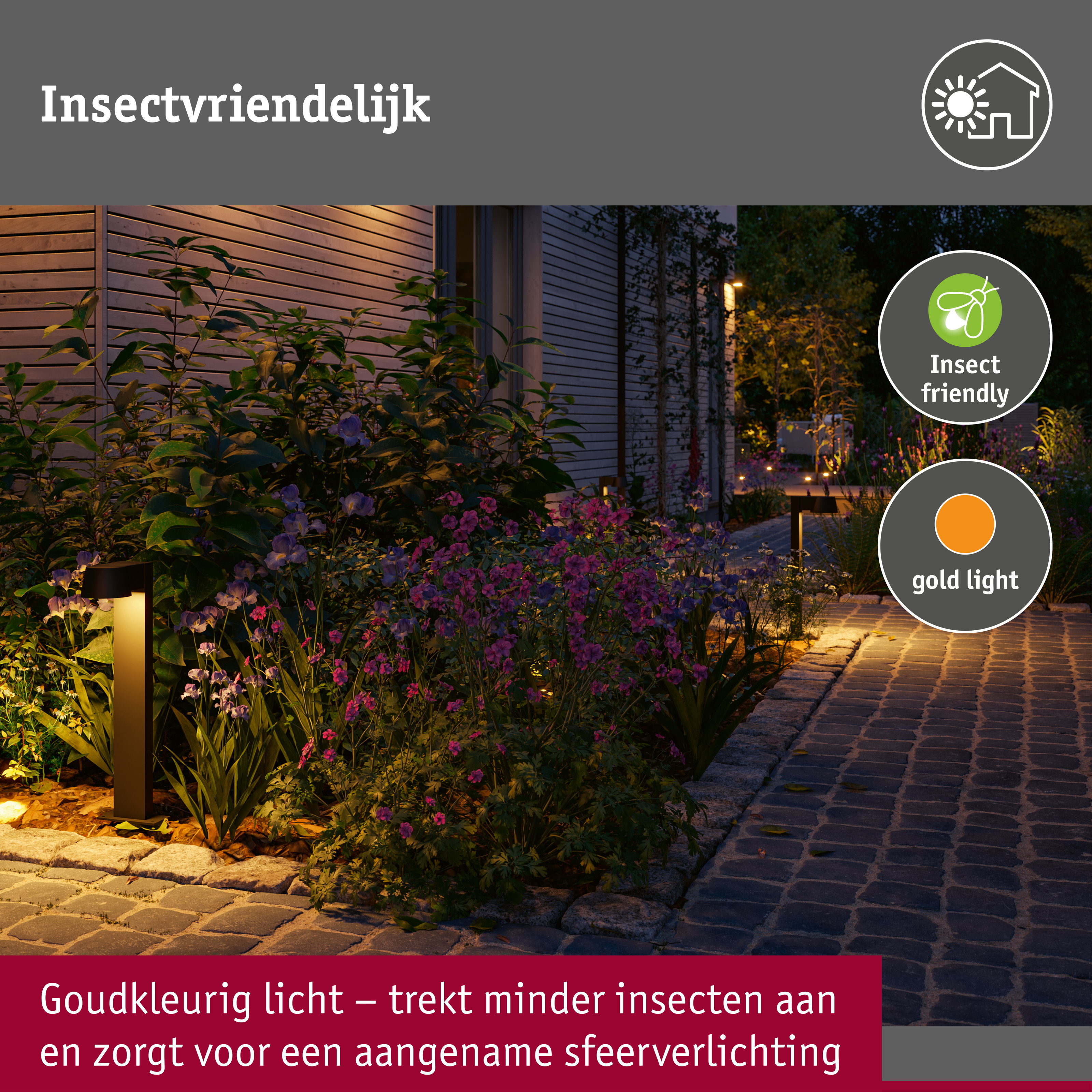 LED-bolderlamp Capea insectvriendelijk IP44 500mm 2200K 6W 450lm 230V 98° Antraciet Aluminium