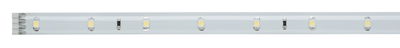 Long flexible LED strip with white LEDs and transparent cover for modern lighting accents.