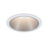 Rundes Einbau-LED-Leuchtmittel mit weißem Rahmen und warmweißem Licht für moderne Innenbeleuchtung