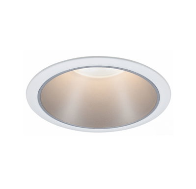 Rundes Einbau-LED-Leuchtmittel mit weißem Rahmen und warmweißem Licht für moderne Innenbeleuchtung