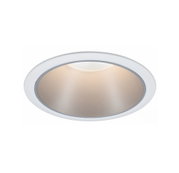 Rundes Einbau-LED-Leuchtmittel mit weißem Rahmen und warmweißem Licht für moderne Innenbeleuchtung