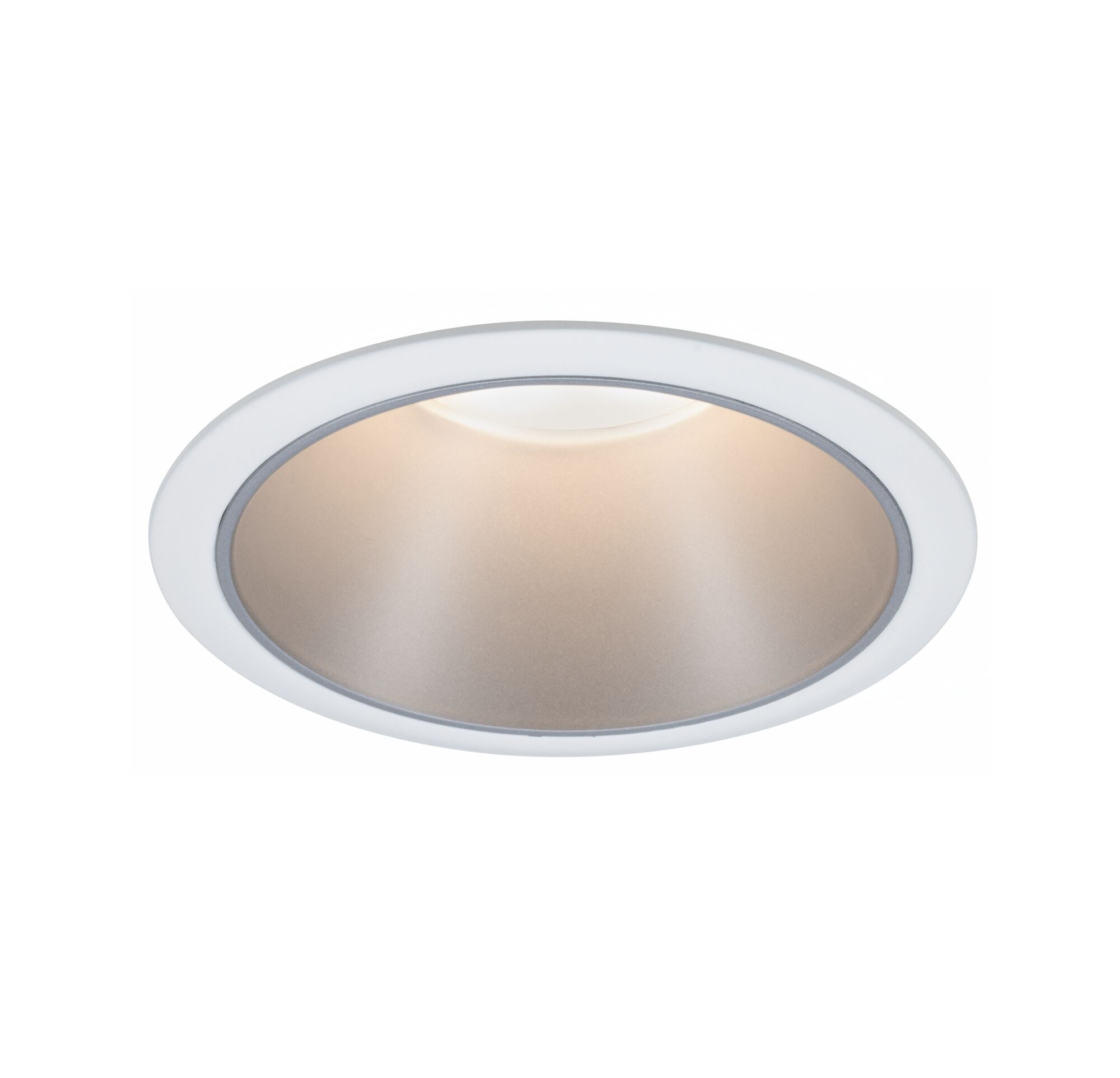 Spot LED encastré rond avec cadre blanc et lumière blanc chaud pour éclairage intérieur moderne