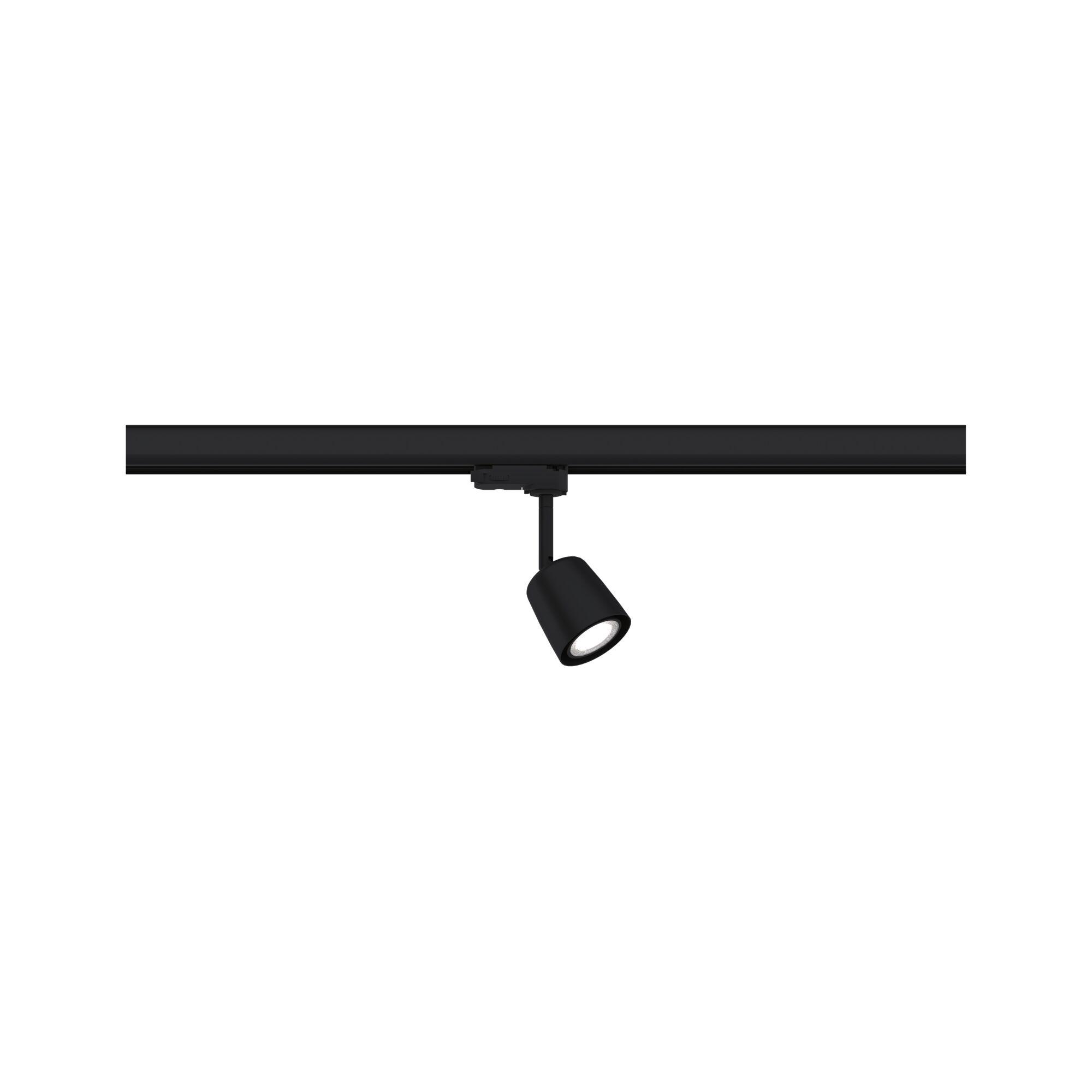 ProRail3 Railspot Cover GU10 max. 10W dimbaar 230V Zwart Zwarte metalen LED-railsverlichting met verstelbare spot voor moderne binnenverlichting