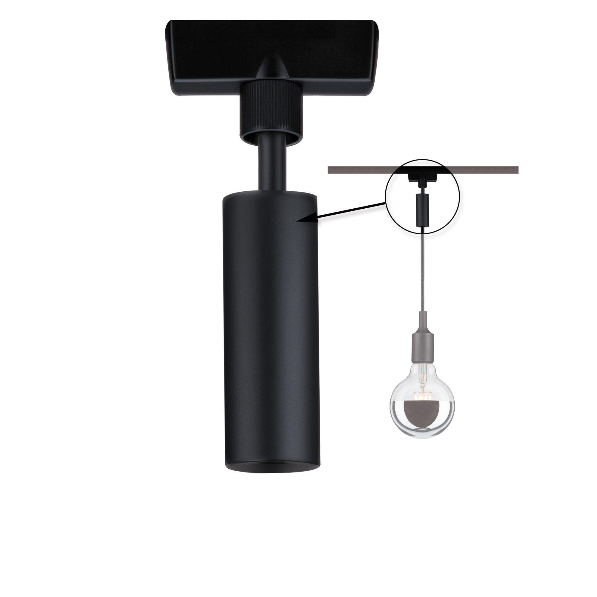 URail Pendant adapters Universal max. 50W 230V Black matt Black metal ceiling mount with cable suspension for modern LED pendant lights