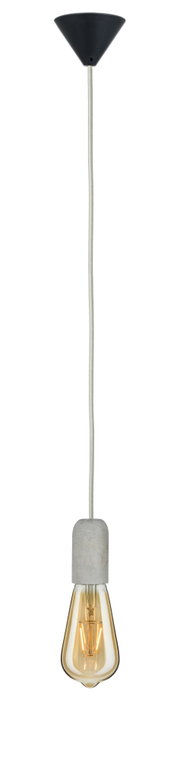 Hanglamp met grijze betonnen fitting en warmwitte LED-lamp voor woonruimtes