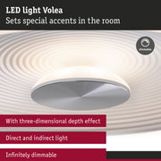 LED light Volea with three-dimensional depth effect and infinitely dimmable direct and indirect lighting