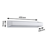 Weißer Wandregal aus Metall mit Maßen 400x70x100 mm für moderne Wohnraumgestaltung